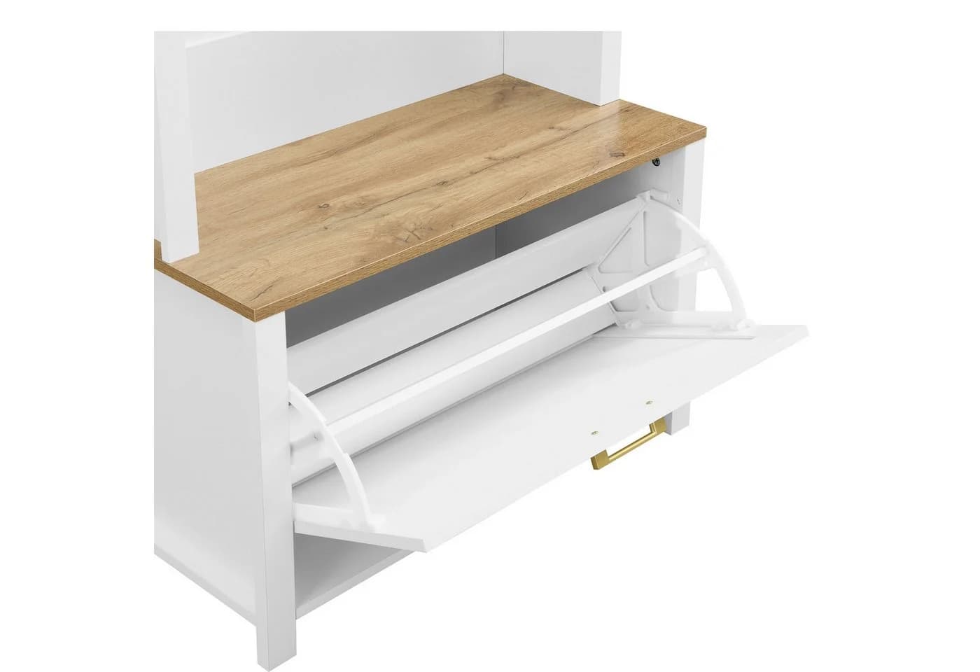 STILVORA Garderobenschrank Holzfarbe + Weiß - Bild 4