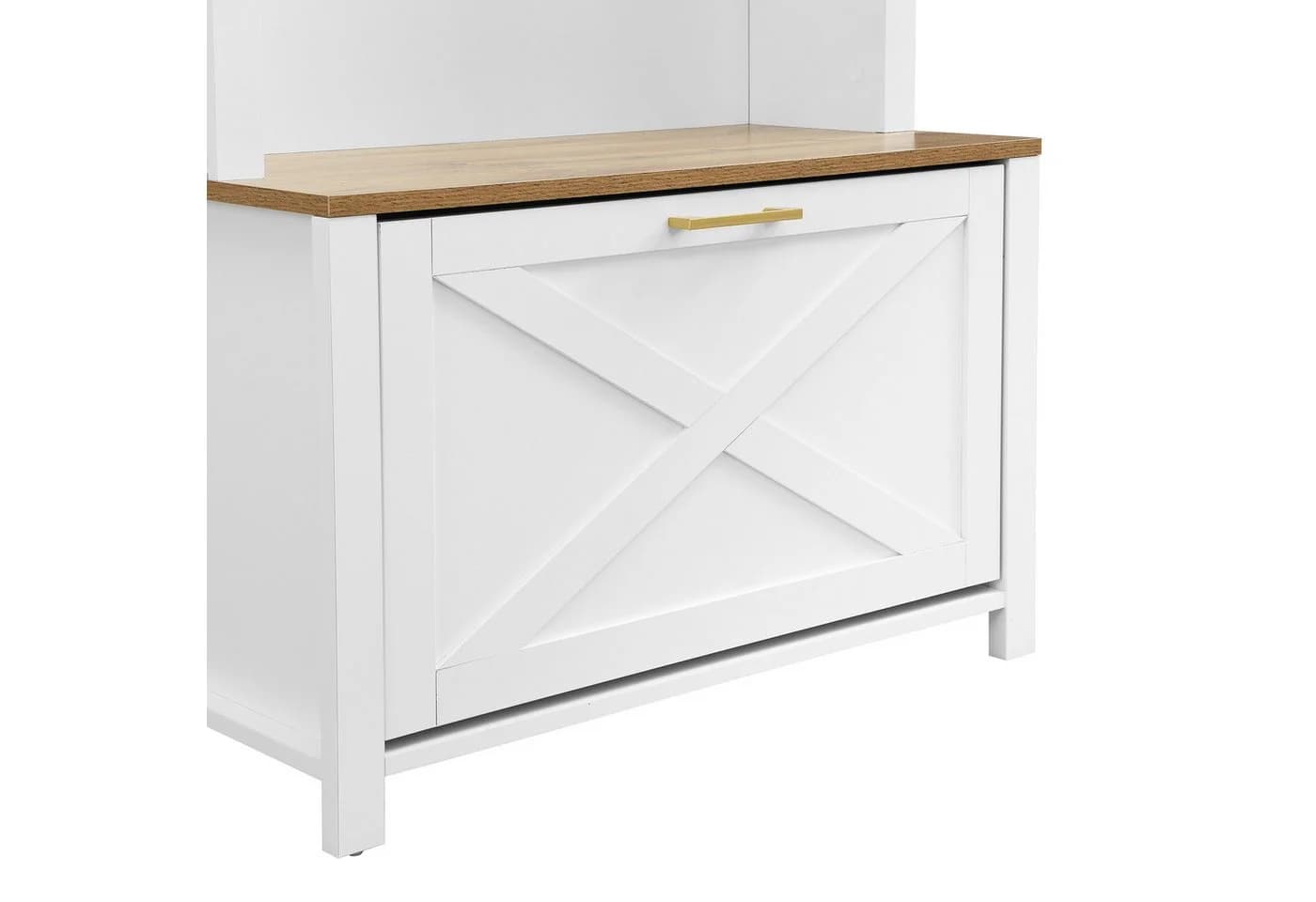 STILVORA Garderobenschrank Holzfarbe + Weiß - Bild 5
