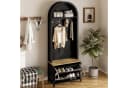STILVORA Garderobenschrank Holzfarbe + Schwarz Bild 2