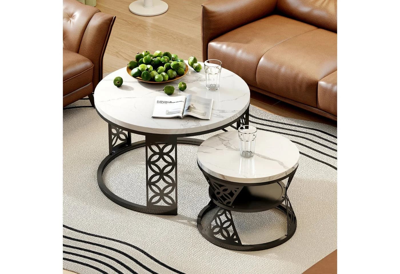 STILVORA Couchtisch Marmoroptik Platzsparendes Design - Bild 2