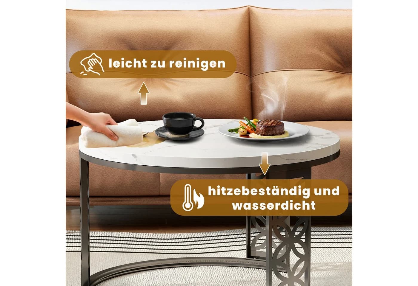 STILVORA Couchtisch Marmoroptik Platzsparendes Design - Bild 5