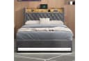 STILVORA Polsterbett mit Bettkasten 160x200 cm USB LED-Licht Bild 3
