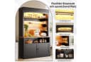 STILVORA Highboard Küchenschrank mit LED-Beleuchtung und Arbeitsplatte Schwarz Bild 3