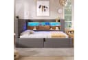STILVORA Polsterbett 140x200 Grau mit LED-Beleuchtung & USB-Ladestation Bild 1