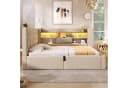 STILVORA Polsterbett Beige mit LED-Kopfteil, USB-Anschluss & Bettkasten Bild 1