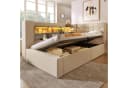STILVORA Polsterbett Beige mit LED-Kopfteil, USB-Anschluss & Bettkasten Bild 2