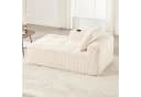 STILVORA Sofa Cord Beige mit Seitentasche & Getränkehalter Bild 2