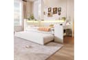 STILVORA Polsterbett 140x200 mit LED, USB, Ausziehbett & Schreibtisch Weiß Bild 2