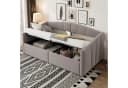 STILVORA Schlafsofa mit Bettkasten und Lattenrost Grau Samt Bild 2