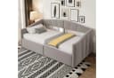 STILVORA Schlafsofa mit Bettkasten und Lattenrost Grau Samt Bild 3
