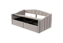 STILVORA Schlafsofa mit Bettkasten und Lattenrost Grau Samt Bild 4