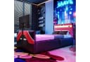 STILVORA Polsterbett 90x200 mit LED-Beleuchtung und TV-Halterung Bild 1