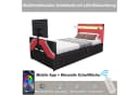 STILVORA Polsterbett 90x200 mit LED-Beleuchtung und TV-Halterung Bild 4