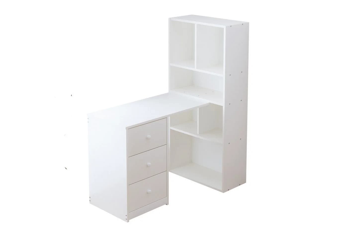 STILVORA Eckschreibtisch mit Regal und Schubladen Weiß - Bild 4