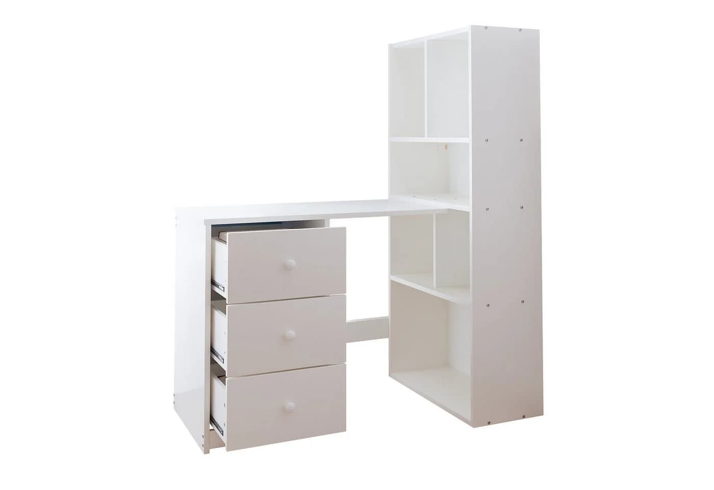 STILVORA Eckschreibtisch mit Regal und Schubladen Weiß - Bild 5