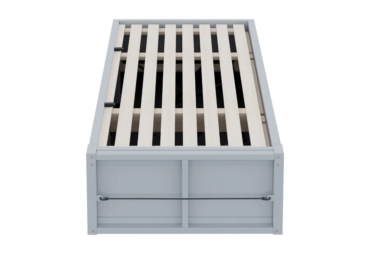 STILVORA Kinderbett 90x200 mit Stauraum und Schreibtisch grau/weiß - Bild 5