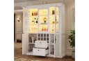 STILVORA Vitrine Weiß mit LED-Beleuchtung, 4 Schranktüren & 2 Schubladen Bild 2