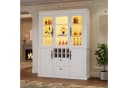 STILVORA Vitrine Weiß mit LED-Beleuchtung, 4 Schranktüren & 2 Schubladen Bild 3