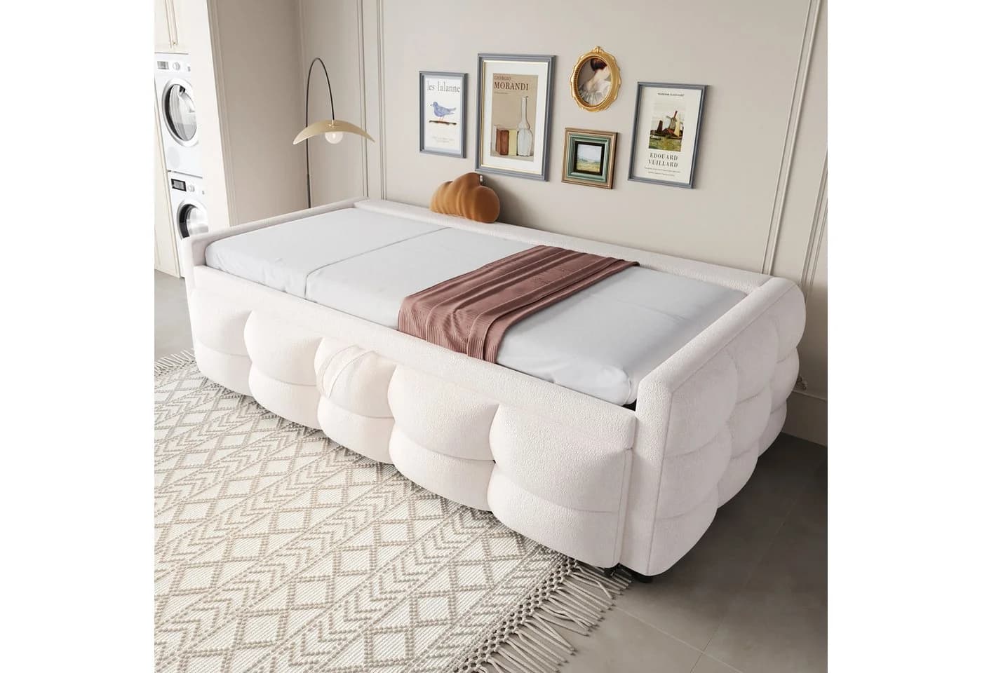 STILVORA Schlafsofa Teddy-Samt 90/180x190 cm Multifunktional - Bild 3