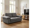 STILVORA Schlafsofa 2 Sitzer Grau mit Stauraum und Taschenfederkern Bild 2