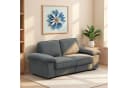 STILVORA Schlafsofa 2 Sitzer Grau mit Stauraum und Taschenfederkern Bild 3