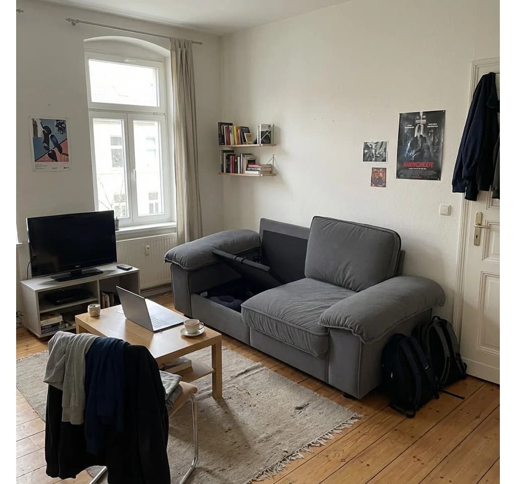 STILVORA Schlafsofa 2 Sitzer Grau mit Stauraum und Taschenfederkern - Bild 4
