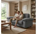 STILVORA Schlafsofa 2 Sitzer Grau mit Stauraum und Taschenfederkern Bild 5