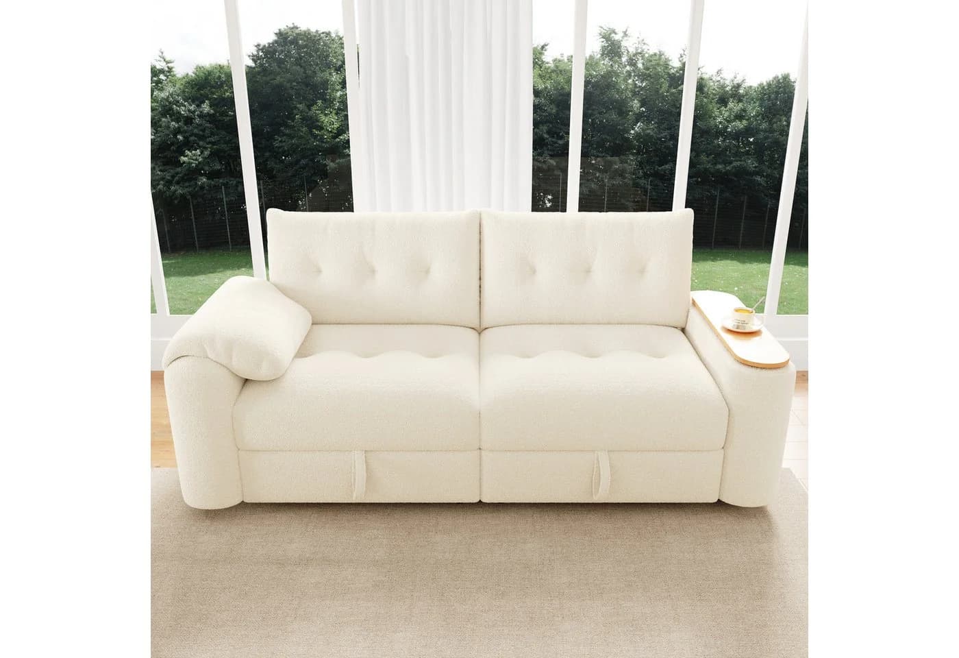 STILVORA Schlafsofa 3-Sitzer Relaxsofa Beige mit Stauraum