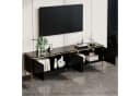 STILVORA TV-Schwarz 170cm mit Stauraum und Goldkanten Bild 2