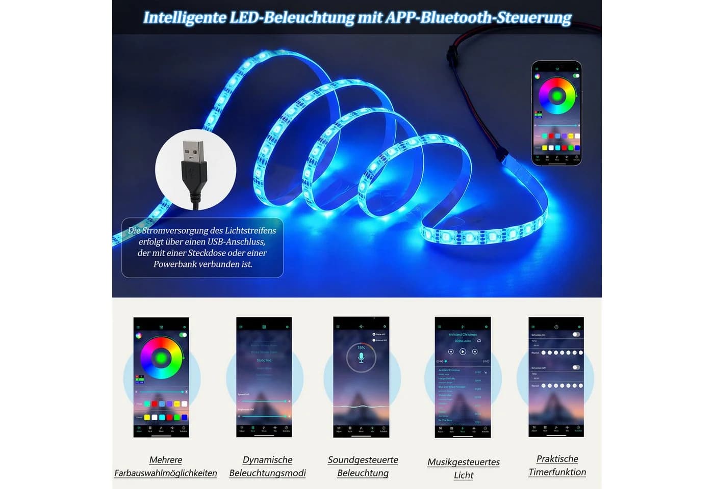 STILVORA Couchtisch höhenverstellbar mit LED-Beleuchtung und Stauraum - Bild 5