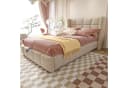 STILVORA Polsterbett 90x200 mit Bettkasten Beige Metall Bild 1