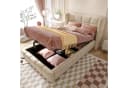 STILVORA Polsterbett 90x200 mit Bettkasten Beige Metall Bild 2