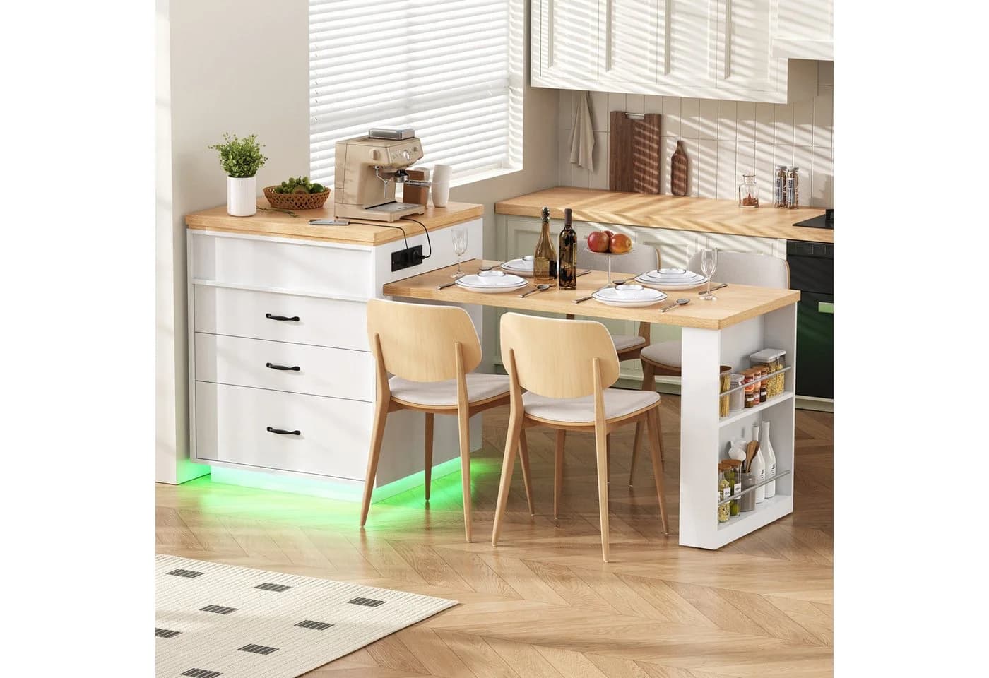 STILVORA Kücheninsel Bartisch mit ausziehbarer Tischplatte - Bild 3