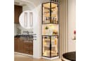 STILVORA Vitrinenschrank LED Weiß mit Glastüren Bild 5