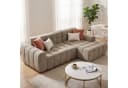 STILVORA Schlafsofa 3-Sitzer Sofa mit Fußhocker Ecksofa Chaiselongue für Büro & Wohnzimmer Bild 2