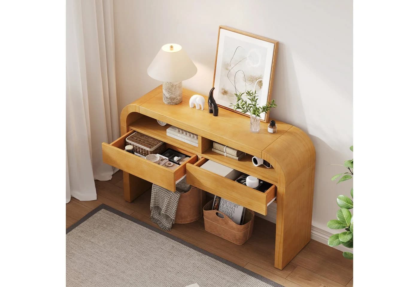 STILVORA Schminktisch Moderner Sideboard Konsolentisch Natur - Bild 2