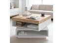 STILVORA Couchtisch 360° drehbar mit LED und USB-Anschluss Weiß/Eiche Bild 2