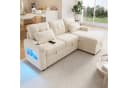 STILVORA Schlafsofa Ecksofa Beige mit Schlaffunktion, USB & LED Bild 3