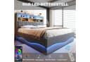 STILVORA Polsterbett 180x200 mit LED, USB & Stauraum Grau Bild 4