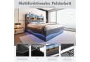 STILVORA Polsterbett 180x200 mit LED, USB & Stauraum Grau Bild 5