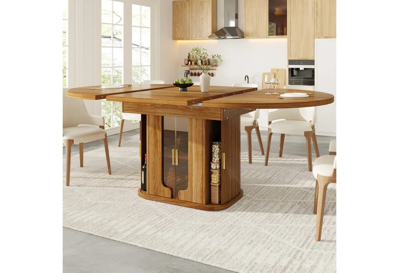 STILVORA Esstisch Ausziehbar Oval Braun Walnuss - Bild 3