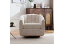 STILVORA Relaxsessel Beige Chenille 360° Drehfunktion Metallfuß Bild 1