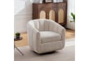 STILVORA Relaxsessel Beige Chenille 360° Drehfunktion Metallfuß Bild 4