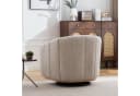 STILVORA Relaxsessel Beige Chenille 360° Drehfunktion Metallfuß Bild 5