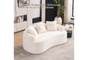 STILVORA Schlafsofa 2 Sitzer Chenille Weiß mit 3 Kissen Bild 1