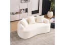 STILVORA Schlafsofa 2 Sitzer Chenille Weiß mit 3 Kissen Bild 2