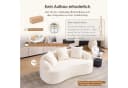 STILVORA Schlafsofa 2 Sitzer Chenille Weiß mit 3 Kissen Bild 4