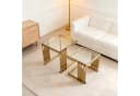 STILVORA 2er-Set Beistelltische Glas Gold Modern Bild 3