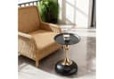 STILVORA Beistelltisch rund Schwarz/Gold Metall Bild 1