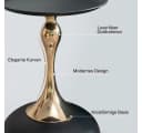 STILVORA Beistelltisch rund Schwarz/Gold Metall Bild 5